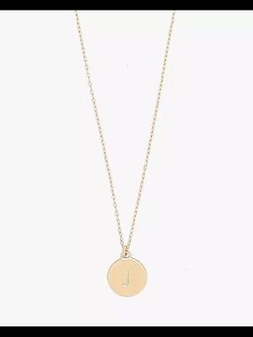 kate Spade  Gold Initial( J )Disc Necklace